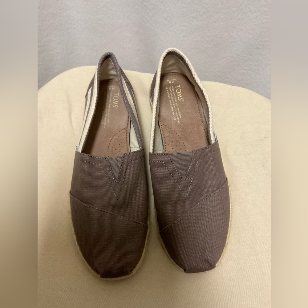 TOMS Classic Alpargata Canvas Slip-Ons in Brown